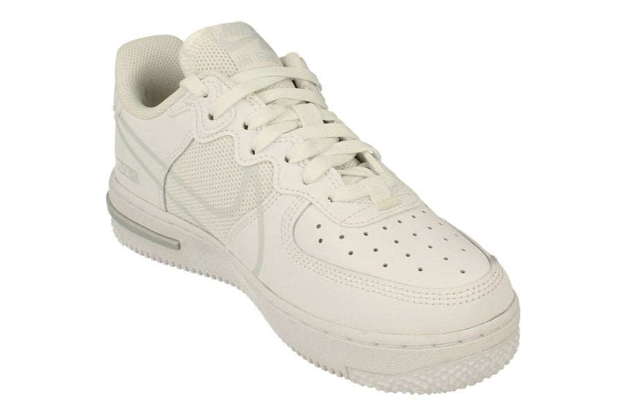 Nike Air Force 1 React Su GS Trainers Ct5117  101 - White Pure Platinum 101 - Photo 3