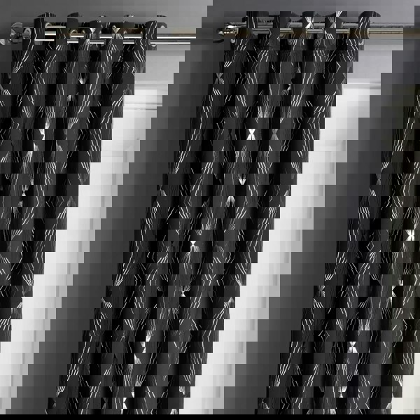 Velosso Onyx Blackout Eyelet Door Curtain - 117cm x 213cm