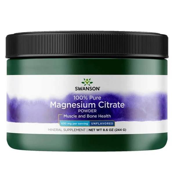 Swanson Magnesium Citrate, Powder 630mg - 244g