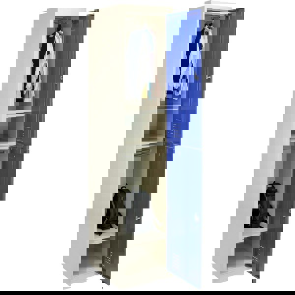 Monstershop Metal Storage Lockers - Two Doors, Flatpacked, Blue