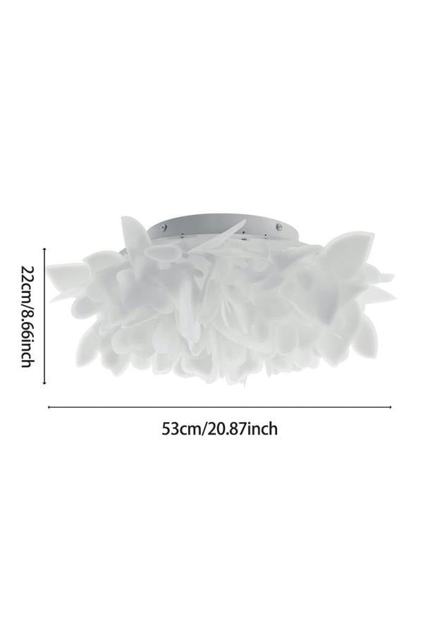 Living and Home Artistic Floral Petal - Shaped White Flush Mount Ceiling Light