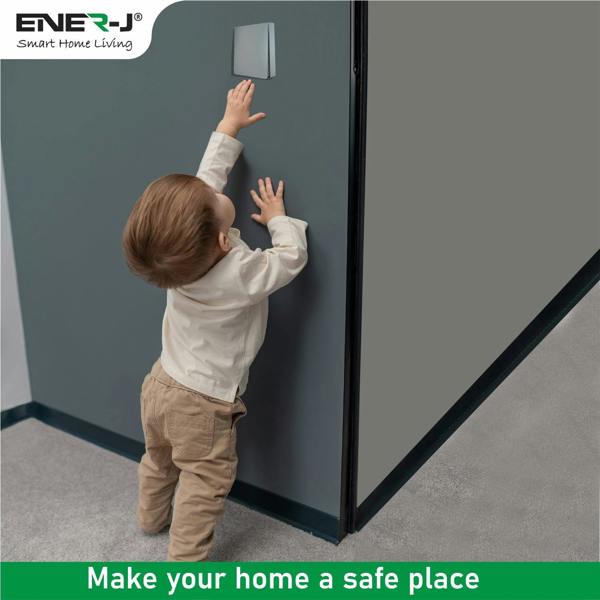ENER-J 1 Gang Wireless Kinetic Switch, Silver + 500W RF Receiver