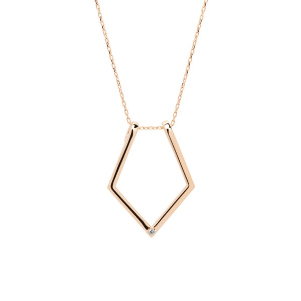 Spero London Fine Diamond Rhombus Ring Holder Necklace in Sterling Silver