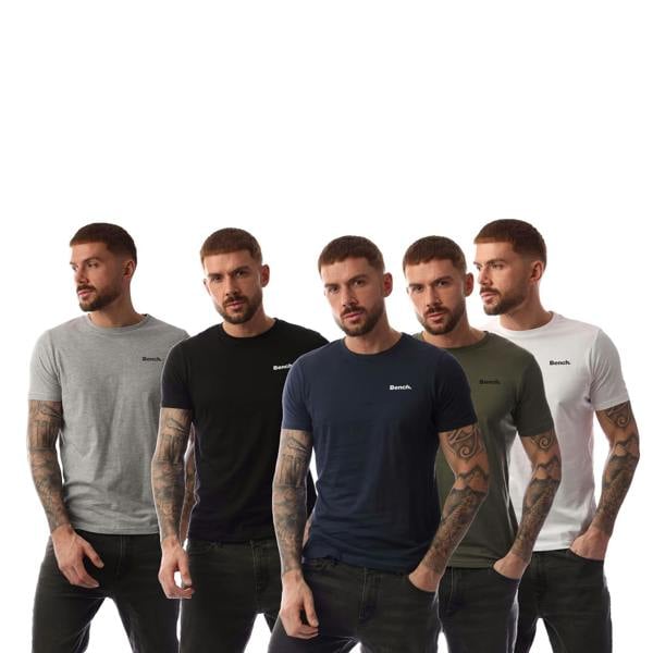 Bench Mens Oliver T-Shirt (Pack of 5) - Multicoloured - 