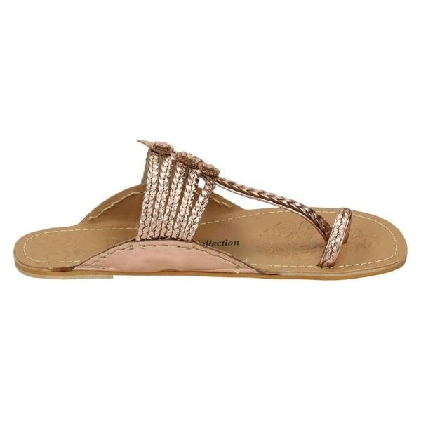 Leather Collection Ladies Leather Collection Flat Toeloop Braided Sandals F00077