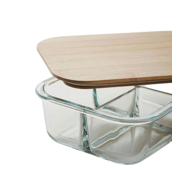 MidOcean Tundra 3 Bamboo Glass Lunch Box - Transparent - 