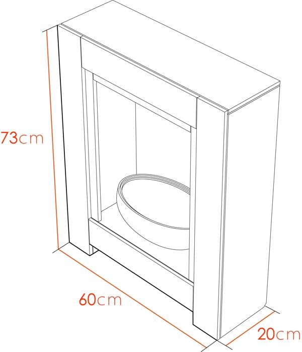 Adam Monet Fireplace Suite in Pure White with Electric Fire, 23 Inch