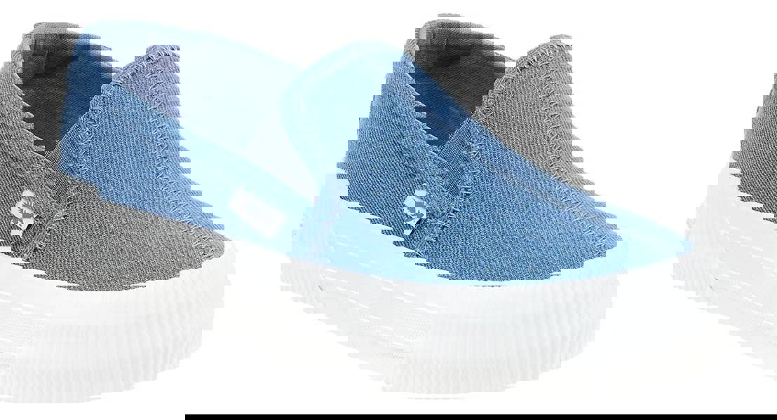 Rocket Dog Cheeryful Womens Slip On Casual Trainers Shoe, light blue denim slip-on sneaker with white rubber sole and stitch detailing