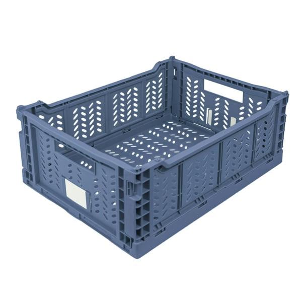 JVL STACKIT - Plastic Foldable Storage Crate - 14.5L - Blue