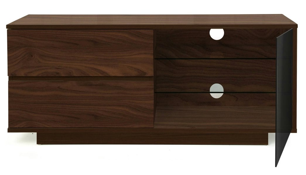 Centurion Supports GALLUS ULTRA Remote Friendly BeamThru Walnut with 2-Walnut Drawers 32"-55" Flat Screen Cabinet TV Stand