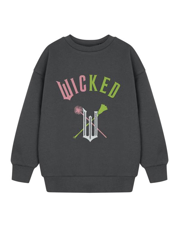 Vanilla Underground Wicked Girls Grey Broom & Wands Kids Sweatshirt