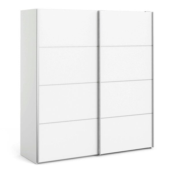 Wyld Haus Bordeaux Wide White Double Sliding Door Wardrobe 5 Shelves 180cm
