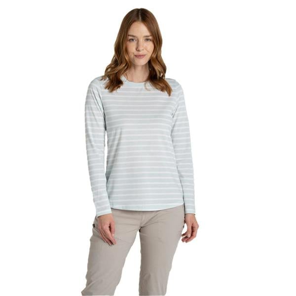 Craghoppers Womens/Ladies Akona Striped Nosilife Long-Sleeved T-Shirt - Nimbus Blue - 