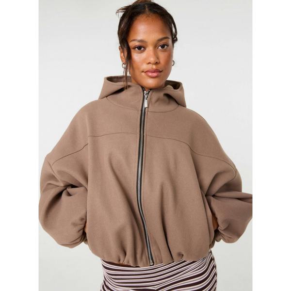 Pink Vanilla Hooded Elasticated Hem Fleecy Jacket