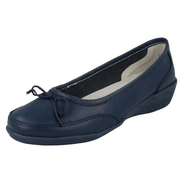 Eaze Ladies Eaze Flat Bow Vamp Casual Slip On Ballerina