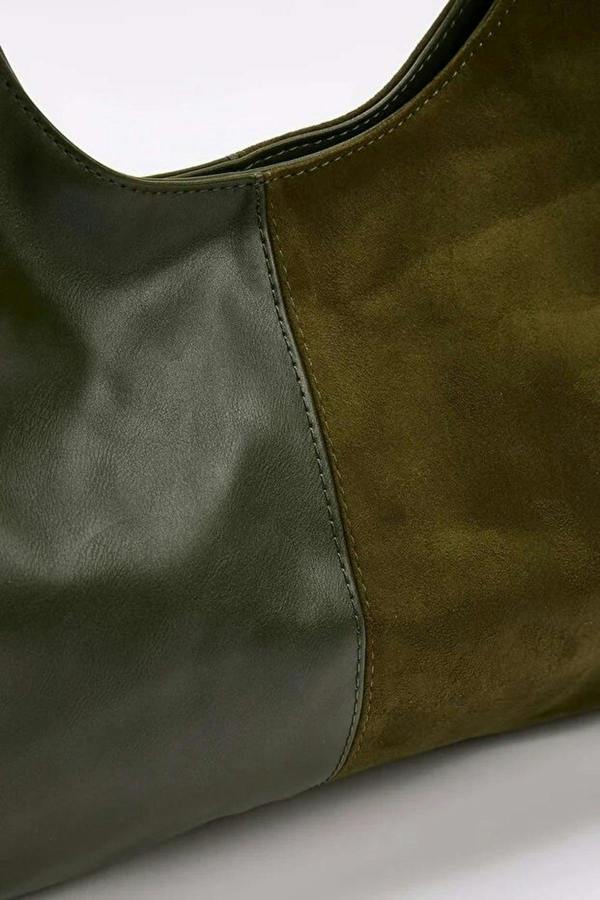 WOVCOR Contrasting Oval Women's Midi Shoulder Bag