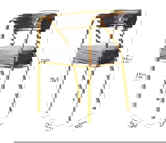Dwight Dining Chair, Gold Frame-Weilai concept-Weilai Concept