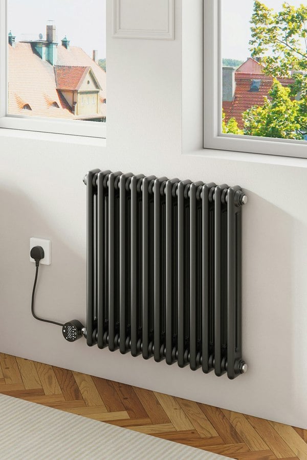 Living and Home Electric Radiator Wall Mounted WiFi Controlled 60.5cm x 60cm - Dark Grey
