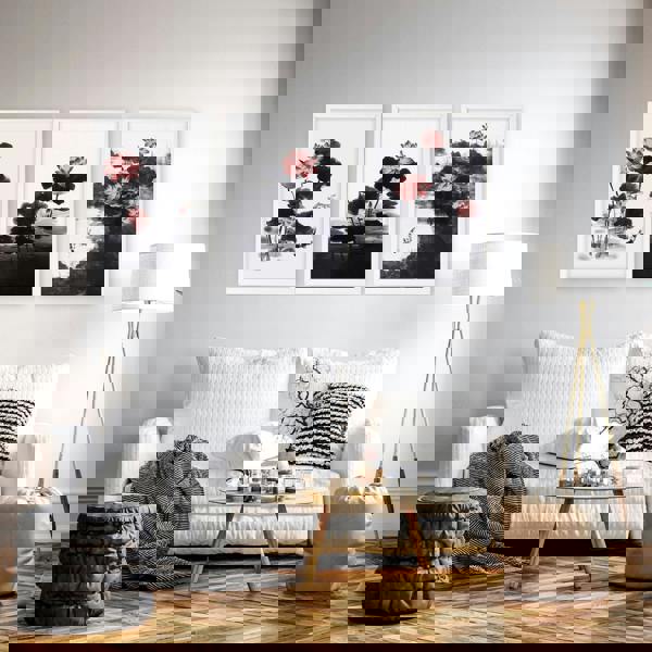 Living Room Canvas | Set of 3 Asian Inspired Wall art Prints