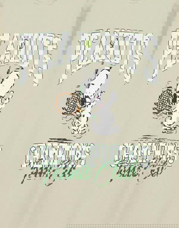 Peanuts Snoopy Unisex Beige Tennis Sweatshirt