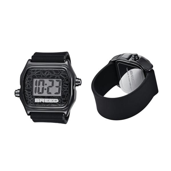 Breed Austin LCD Silicone Ring Watch - Black/Black - BRD9602