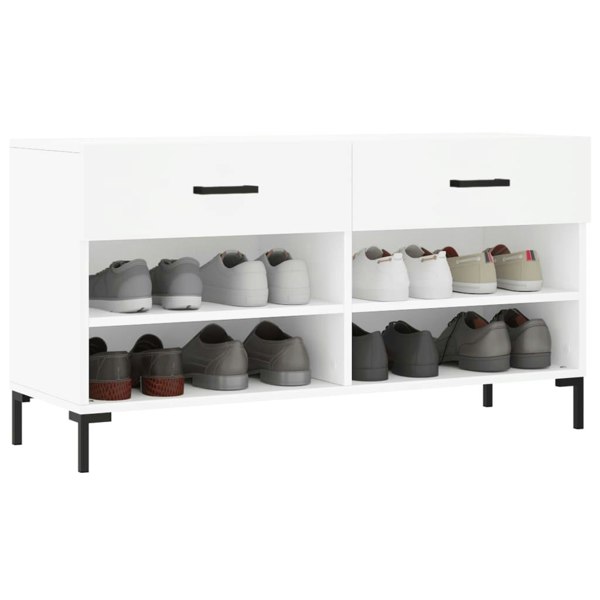 Berkfield Shoe Bench White 102x35x55 cm Engineered Wood