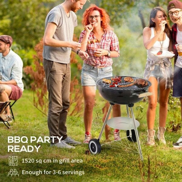 Bobobiy Portable Round Kettle Charcoal Grill BBQ Smoker with Lid Outdoor Heat Control Party Patio Barbecue Garden