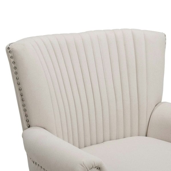 Deep Cushioned Armchair Channel Accent Chair with Nailhead Trim Wingback Chairs Living and Home