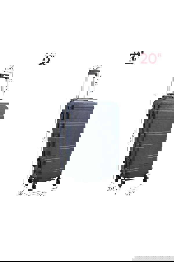 Living and Home Hardshell Rolling Luggage Trolley Travel Case With Combination Lock , 20" Blue