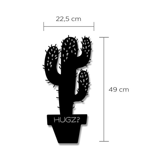 Decortie Modern Metal Wall Art Hugz Home Ornament Decorative Minimalist Design Hanging Wall Sculpture, Black