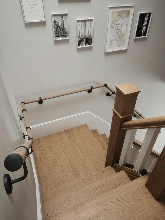 Handrails Direct Oversley Walnut Quarter Landing Handrail