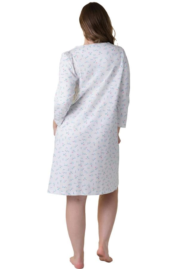 Camille Womens Classic 100% Organic Jersey Cotton Long Sleeve Nightdress