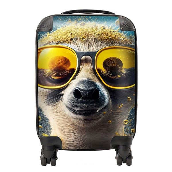 Warren Reed Meerkat With Golden Glasses Splashart Suitcase