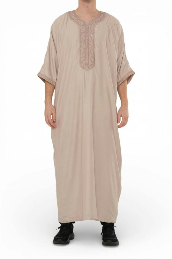 Infinity Leather Men's Moroccan Thobe Robe Djellaba Gandoura Eid Jubba- HM66