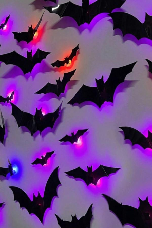 Garden Greatness Set Of 24 Glowing Bat Wall Decoration