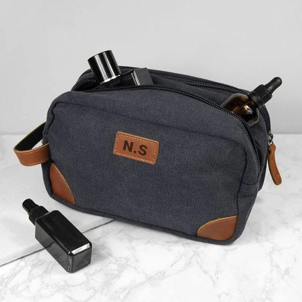 Abode Home & Gifts Personalised Deluxe Denim Wash Bag