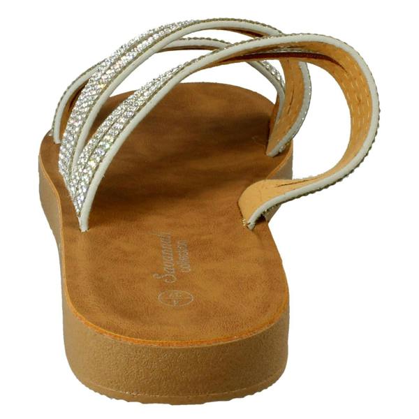 Savannah Ladies Savannah Slip On Diamante Detailed Summer Sandals F00448