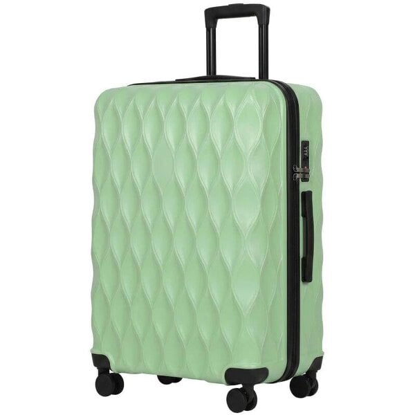 28Inch Suitcase, ABS Hard Shell Checked Luggage with TSA Lock, Spinner Wheels, Telescopic Handle, Green