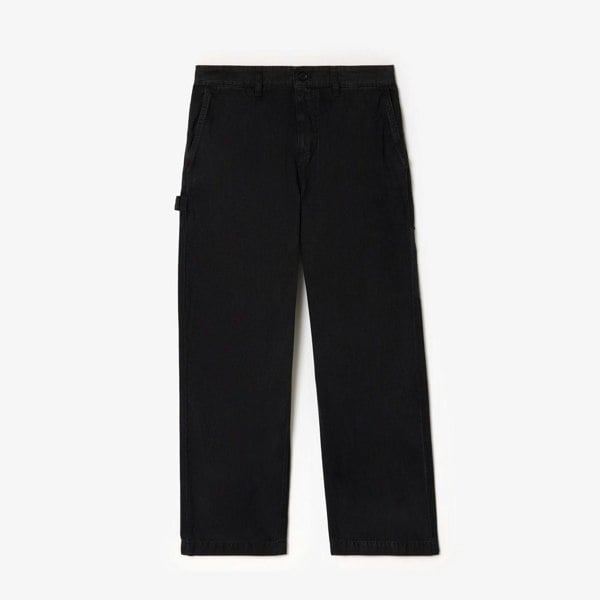 Lacoste Mens Cotton Canvas Carpenter Straight Trousers - Black