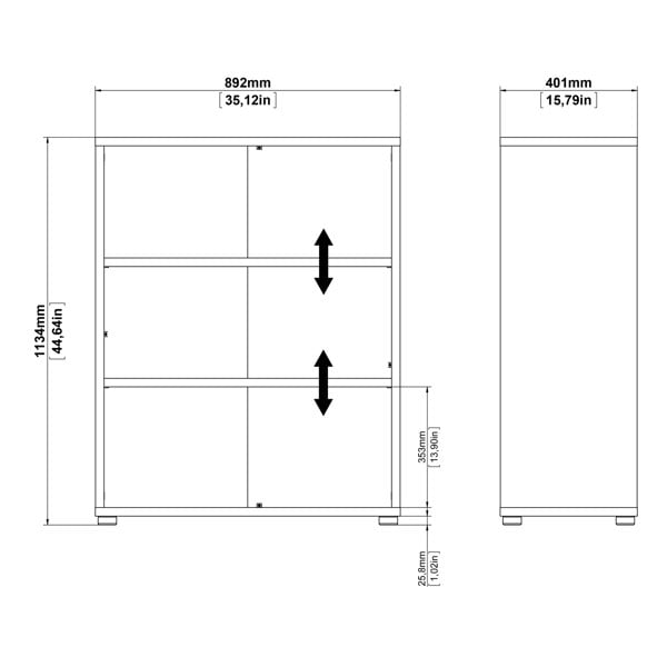 Furniture To Go Prima Bookcase 2 Shelves in Oak