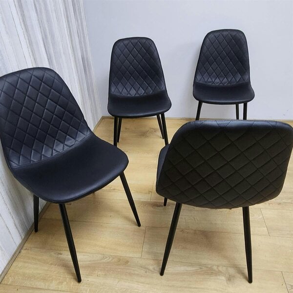 Kosy Koala Dining Chairs Set of 4 Black Faux Leather Kitchen Chairs Dining Room Furniture