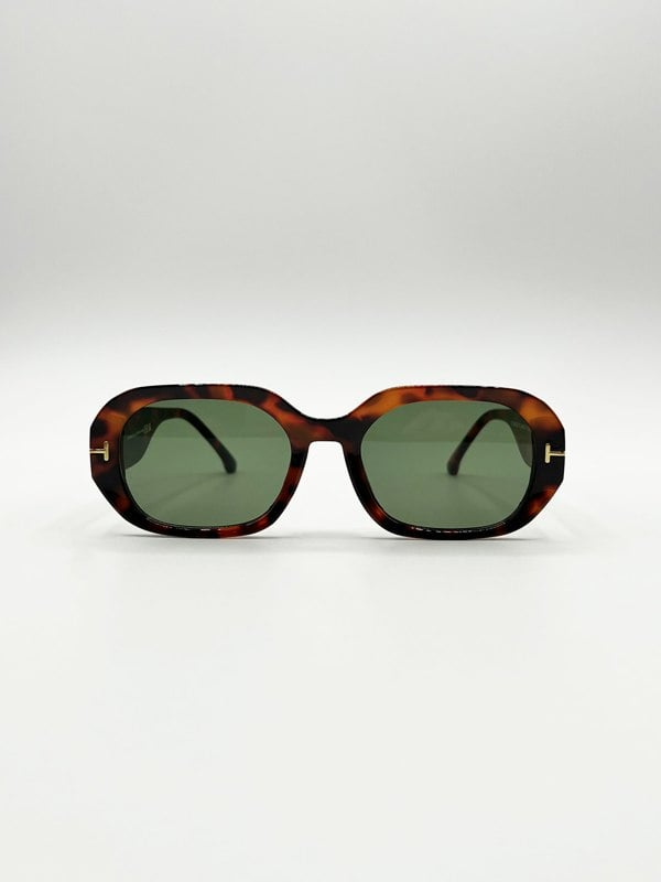 SVNX Oval Sunglasses with Wide Arm in Tortoiseshell