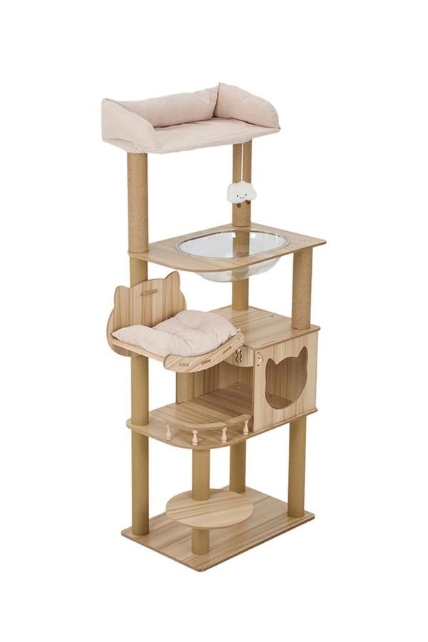 Living and Home Multi-Tier Cat Tree with Scratching Posts and Soft Corduroy Perches