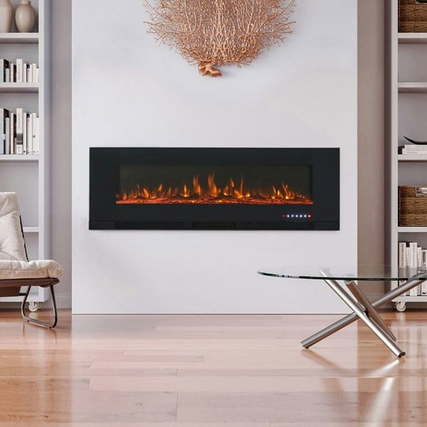 50/60 inch Wall Mounted Electric Fireplace With Overheat Protection Wall Mounted Fireplaces Living and Home