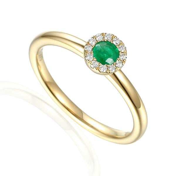 Sarah Layton Emerald & Diamond Cluster Ring - 9ct Yellow Gold