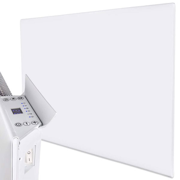 MYLEK Wall Mounted Slimline White Panel Heater 1200w Daily and Weekly Timer, Digital Thermostat