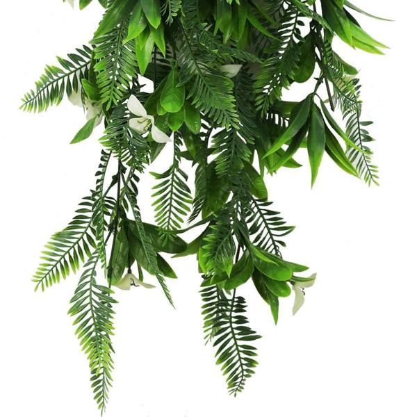 Artificial Hanging White Hawaiian Bush 75cm