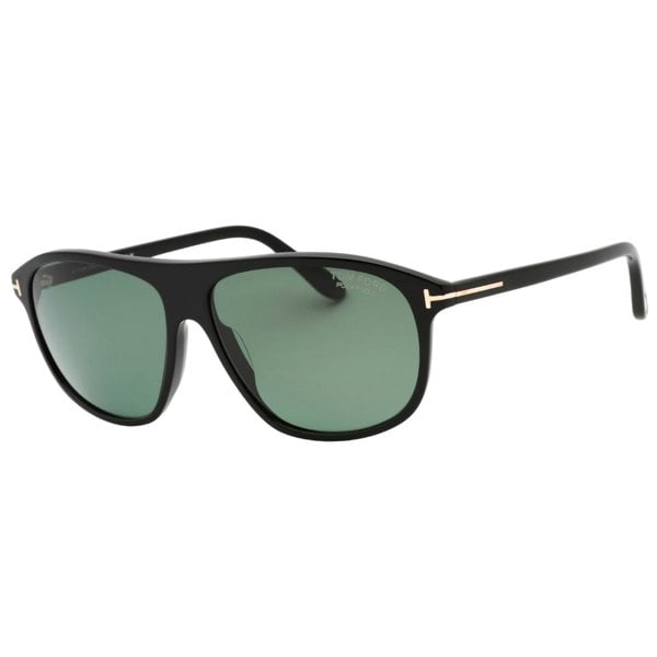 Tom Ford Prescott Green Polarized Lens Shiny Black Sunglasses One Size