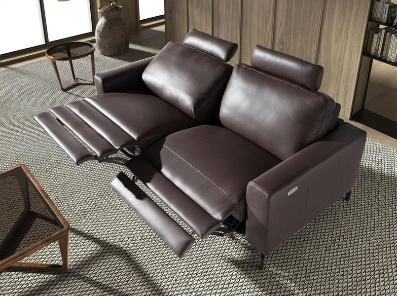 Angel Cerdá Chocolate Brown Leather Recliner Sofa 6368/6366