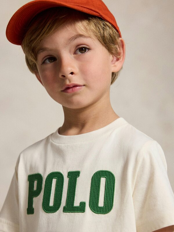 Ralph Lauren Kids Ralph Lauren Boys Polo Logo T-Shirt in Ivory